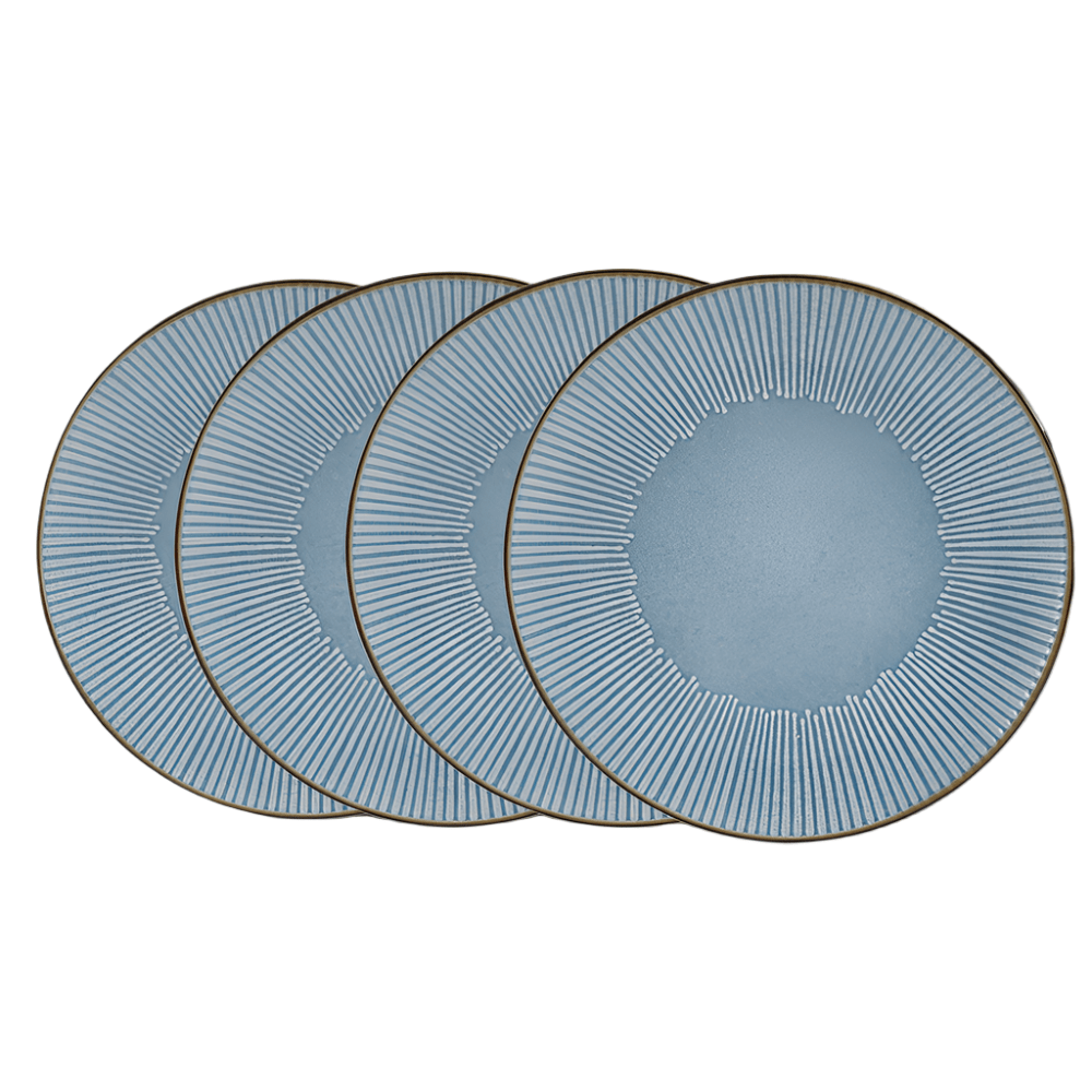 Arlie Blue Set of 4 Dinner Plates