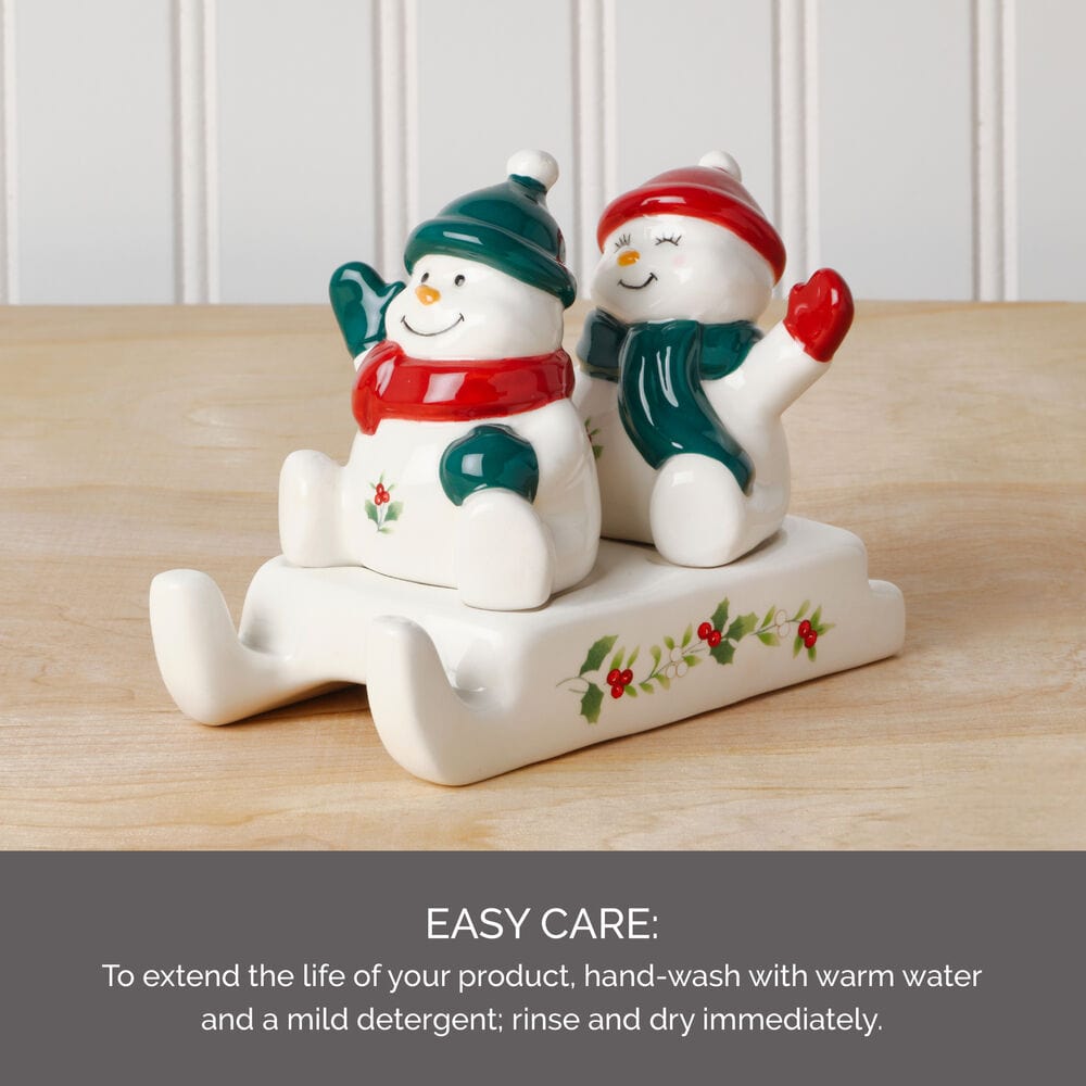 Winterberry® Snowman Sled Salt and Pepper Set