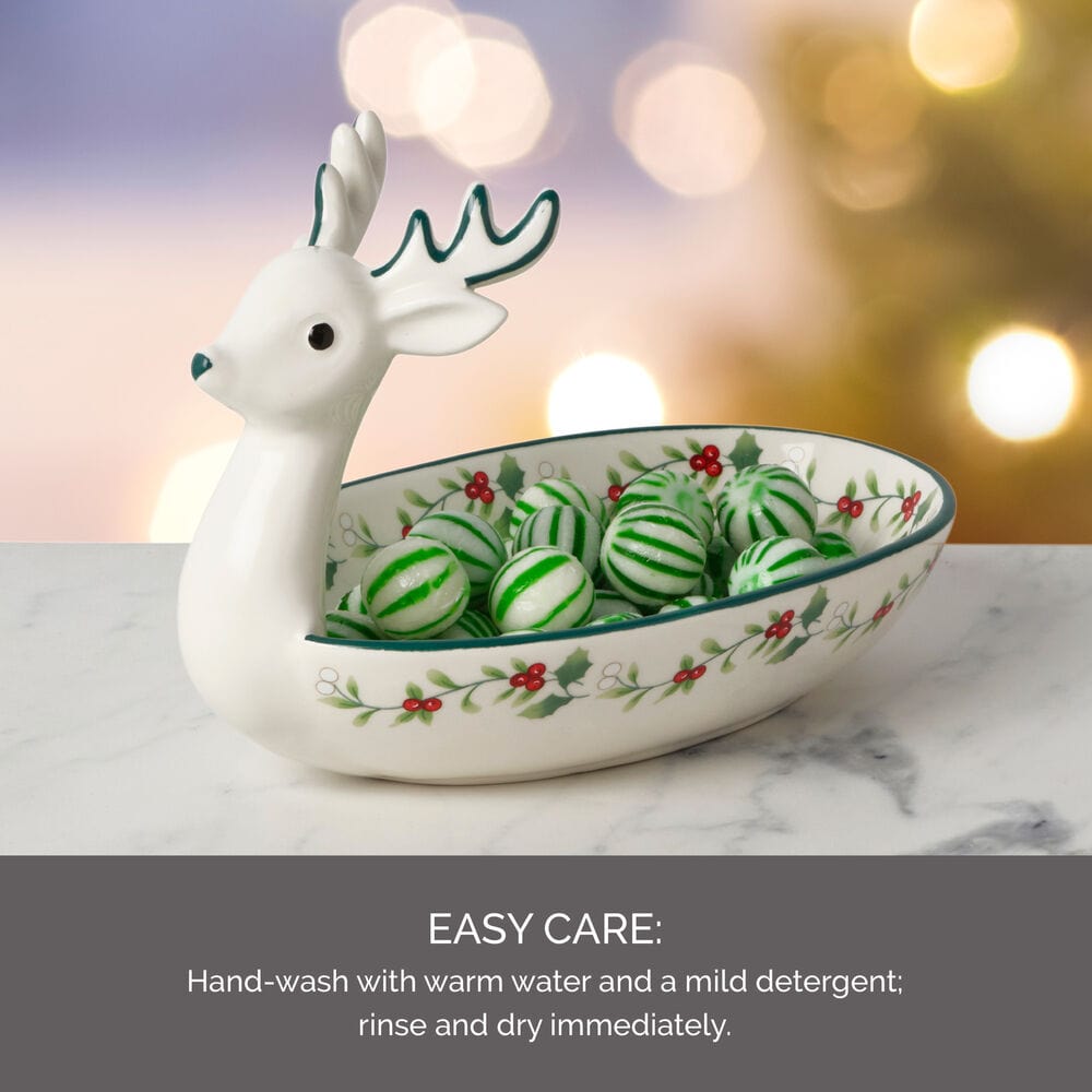 Winterberry® Reindeer Candy Bowl