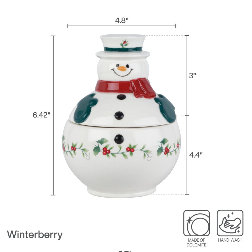 Winterberry® Snowman Candy Bowl with Removable Lid