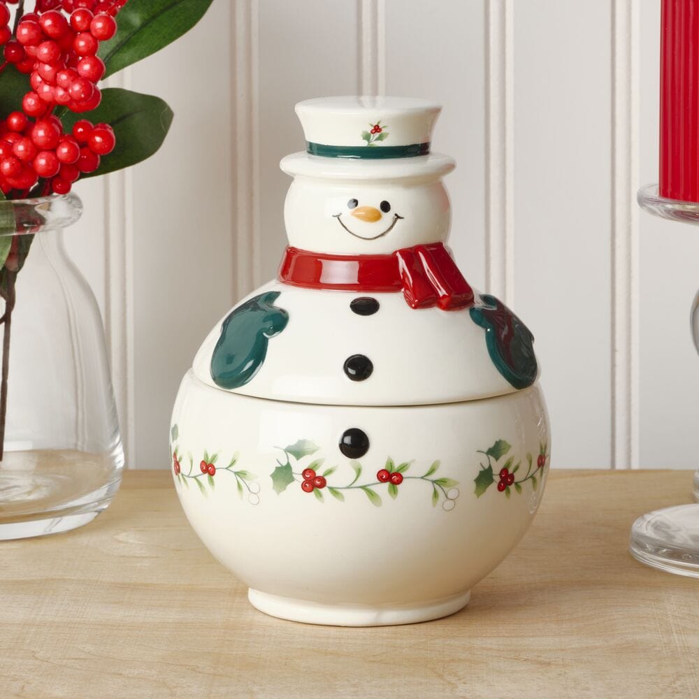 Winterberry® Snowman Candy Bowl with Removable Lid