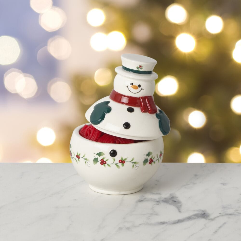 Winterberry® Snowman Candy Bowl with Removable Lid