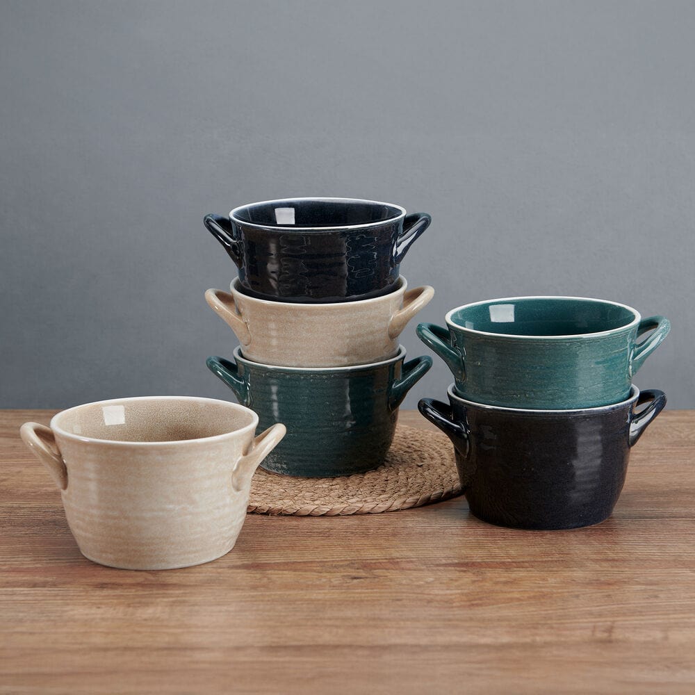 Double Handle Set of 6 Soup Bowls
