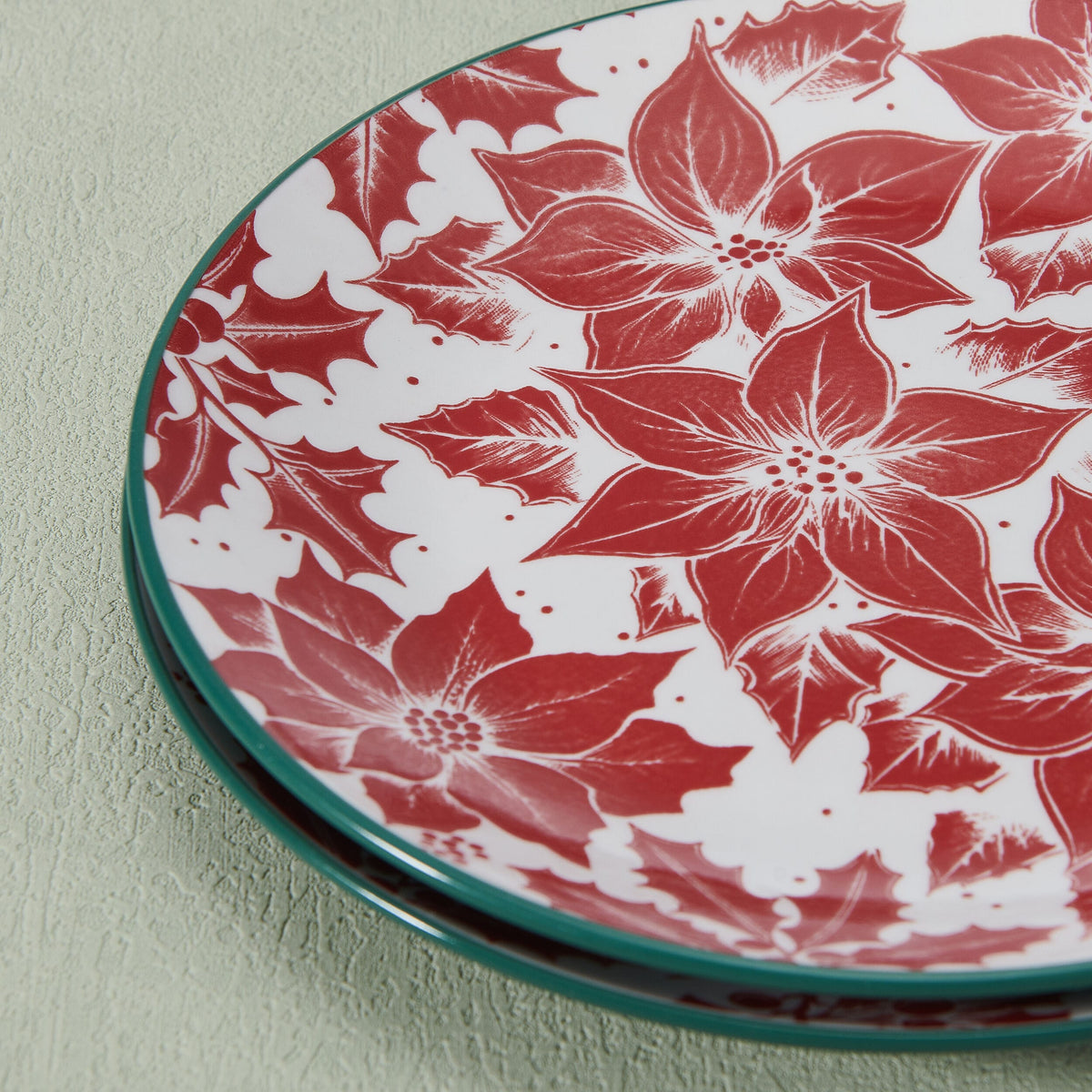 Precious Poinsettia Set of 2 Salad Plates