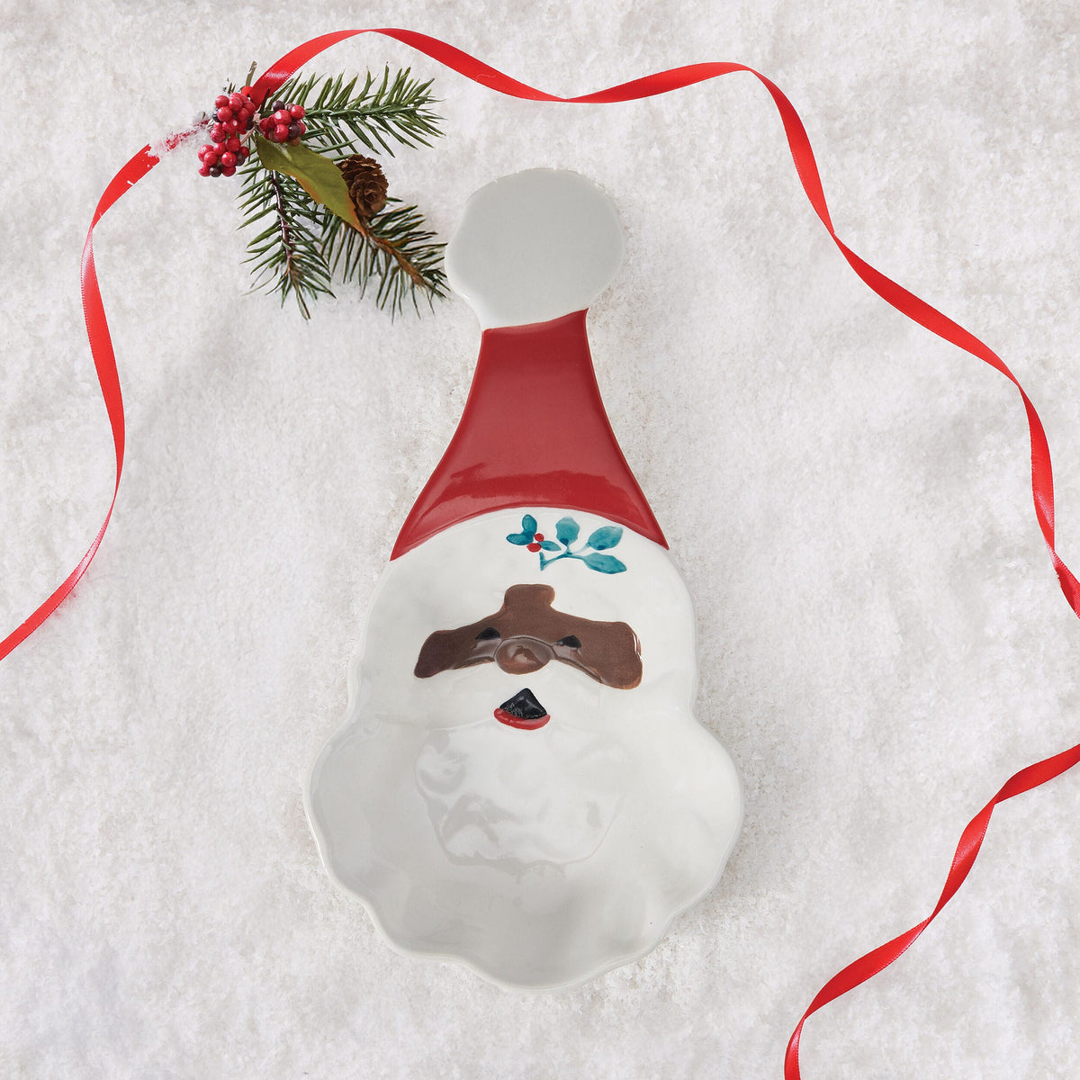 Winterberry® African American Jolly Santa Spoon Rest