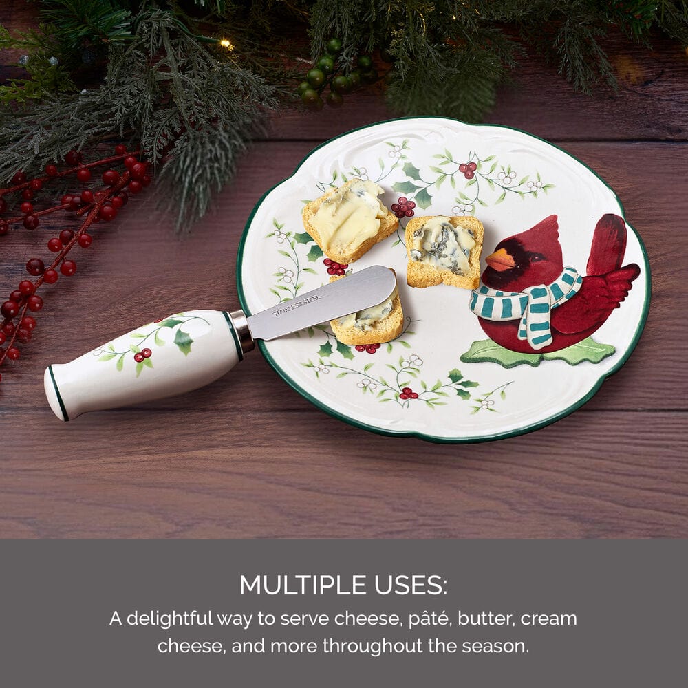Winterberry® Cardinal Appetizer Plate with Spreader