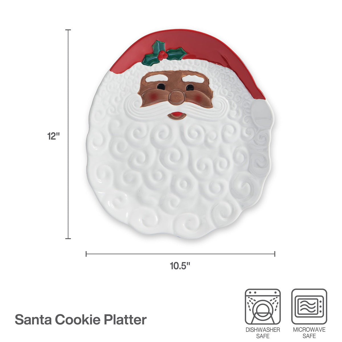 Winterberry® African American Santa Figural Platter