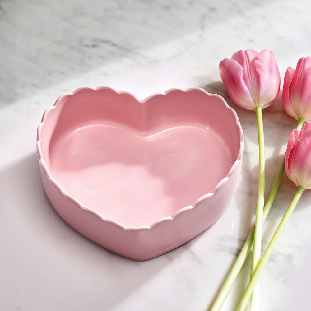 Tea Rose Pink Heart Serve Bowl