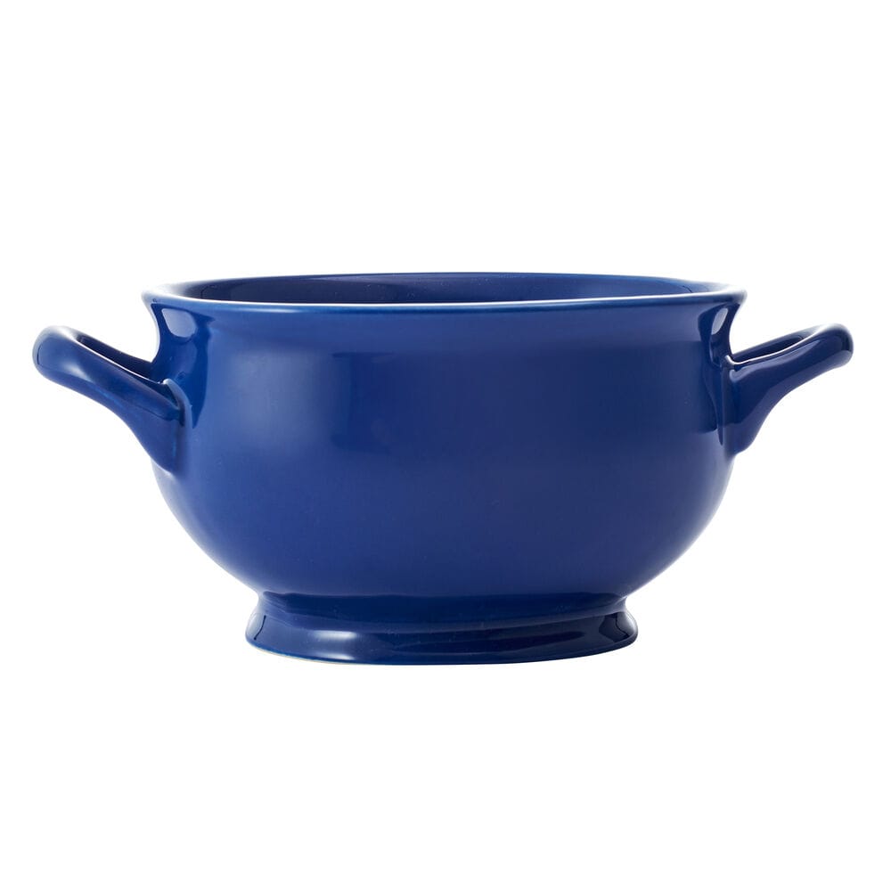 Blue Double Handle Set of 2 Chowder Soup Bowls