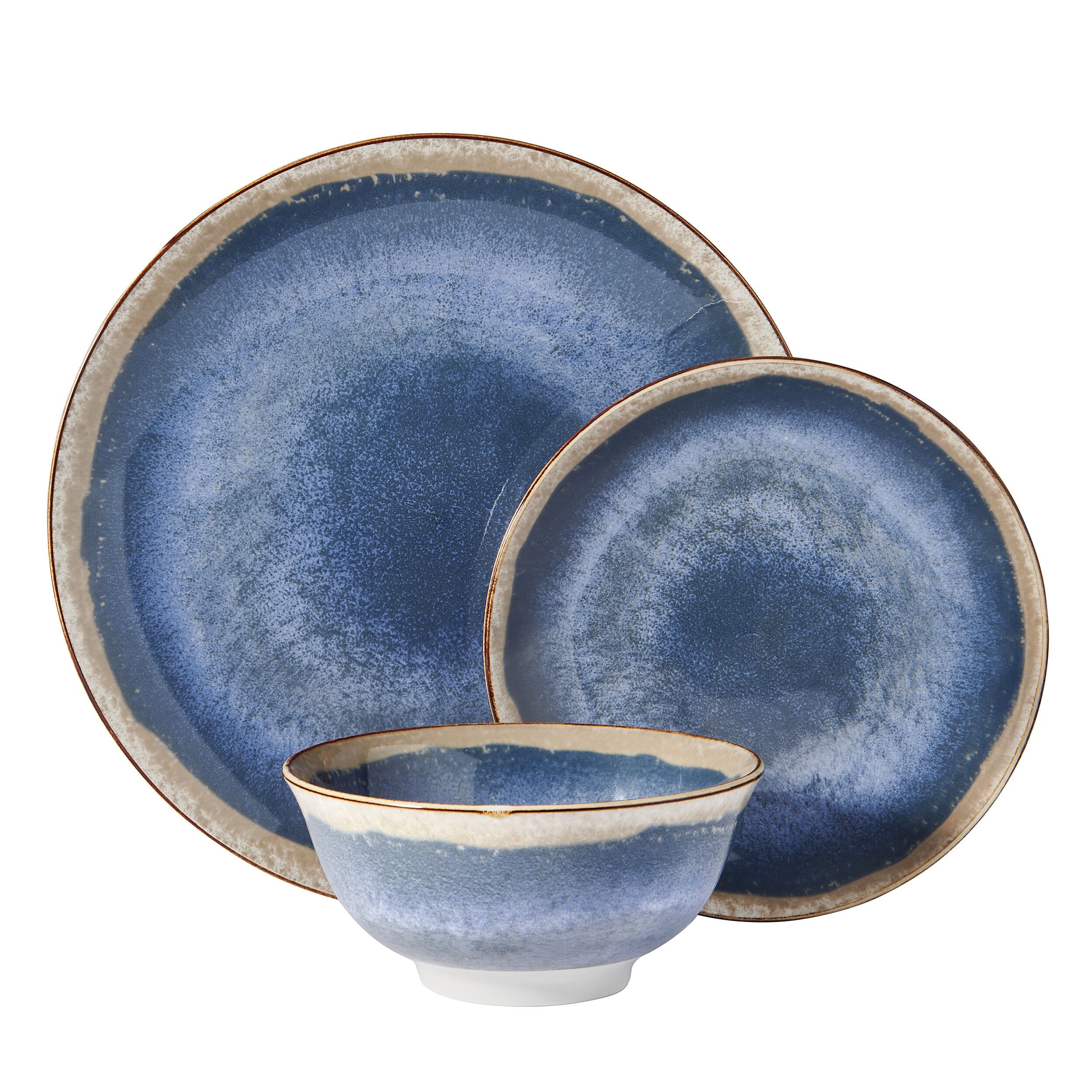 Glimmer Blue 12 Piece Dinnerware Set, Service for 4