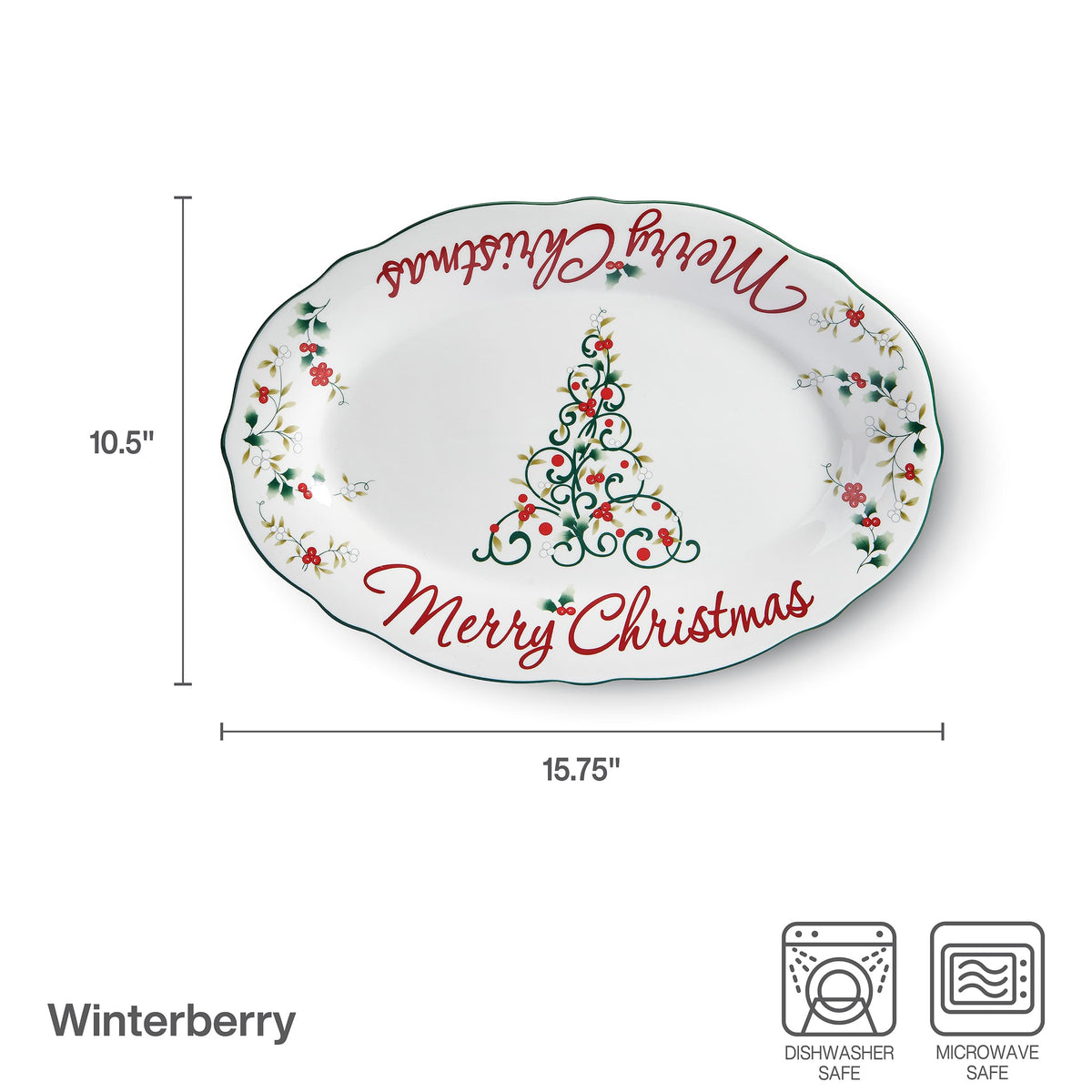 Winterberry® Merry Christmas Platter