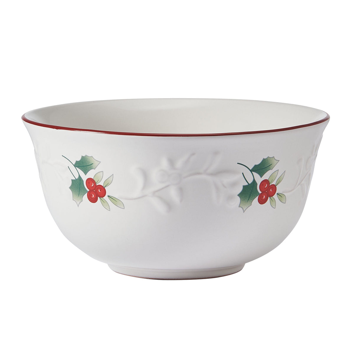 Winterberry Charm Soup Cereal Bowl shown with height 2.75 inches and width measurement on white background.
