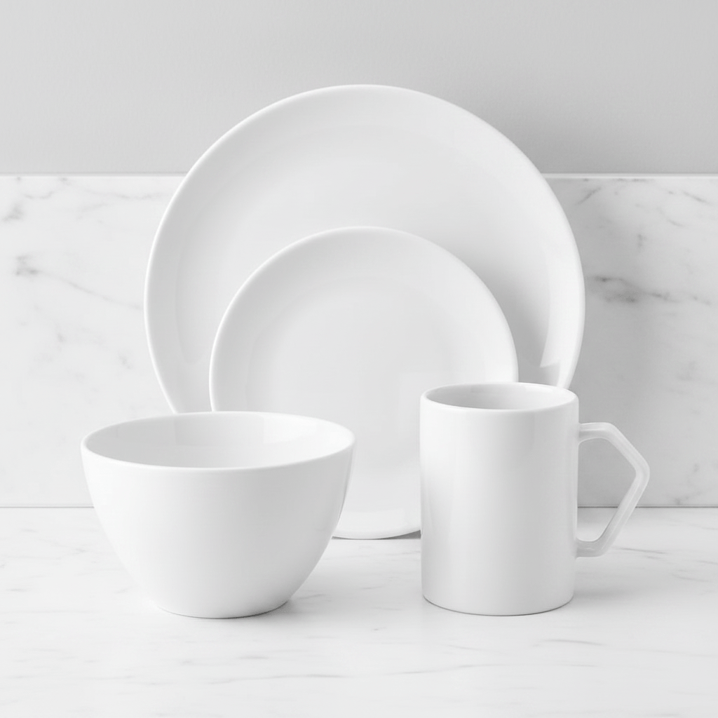 White Coupe 32 Piece Dinnerware Set, Service for 8