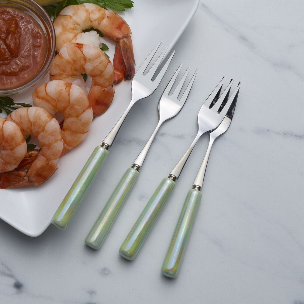 Serenity Ceramic Handle Set of 4 Appetizer Forks