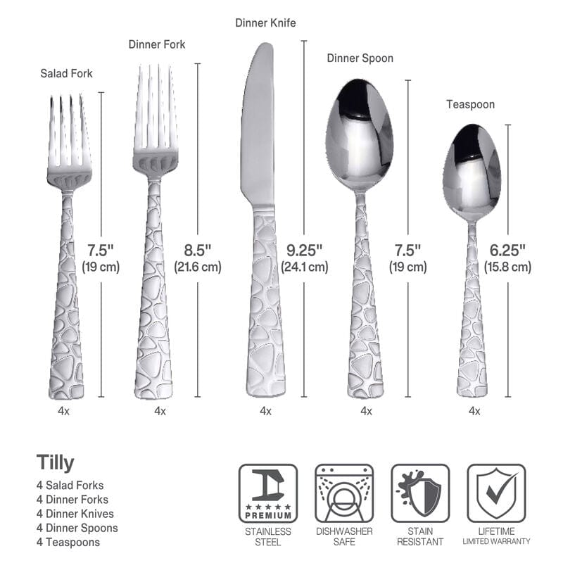 Tilly 20 Piece Flatware Set, Service for 4