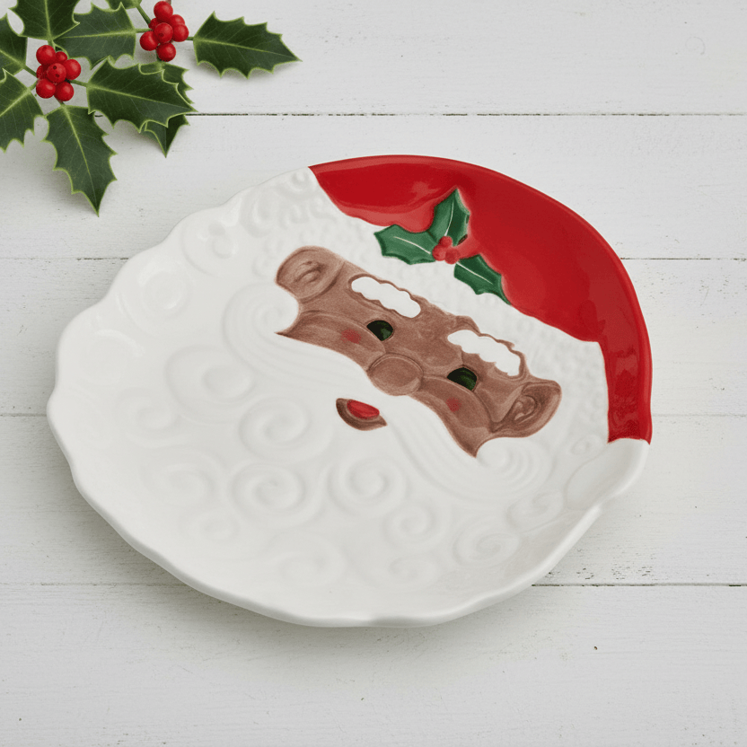 Winterberry® African American Santa Figural Cookie Plate