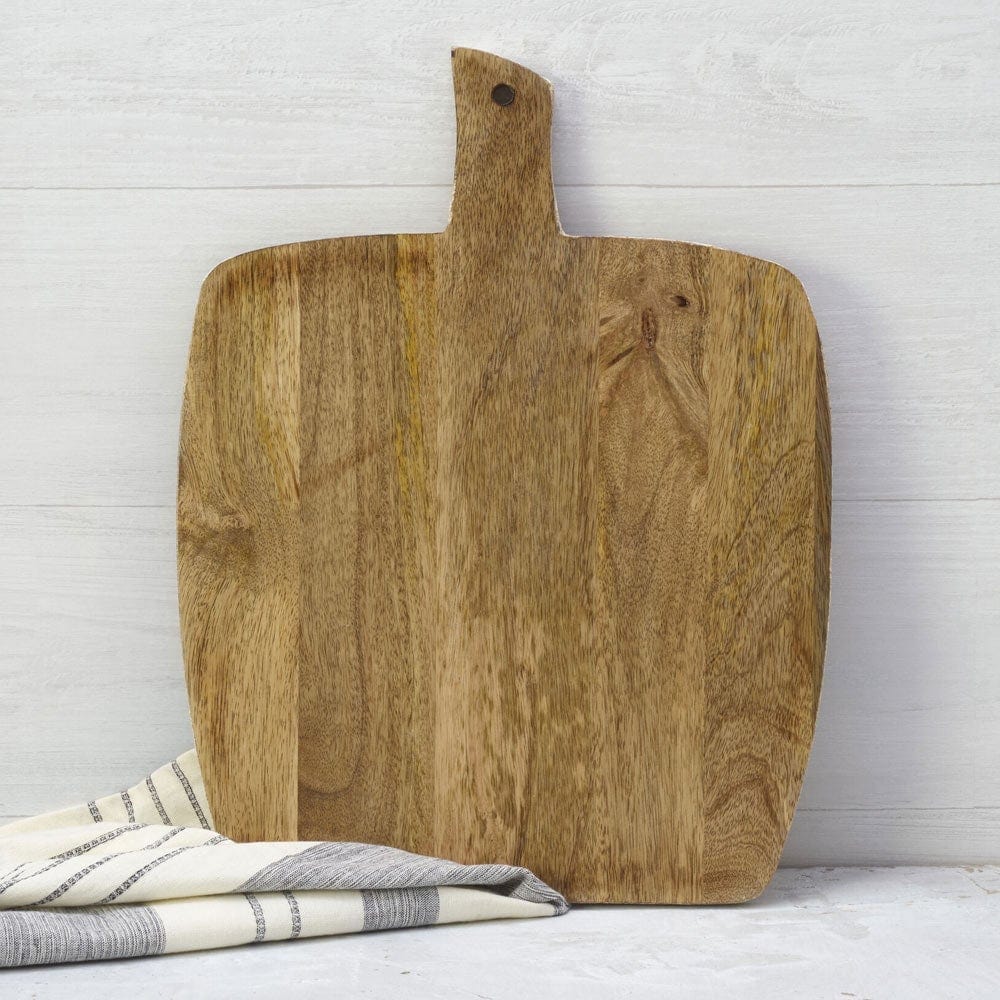 Fitz and Floyd Austin Craft Upton Mango Wood Cheese Charcuterie Serving Board, White