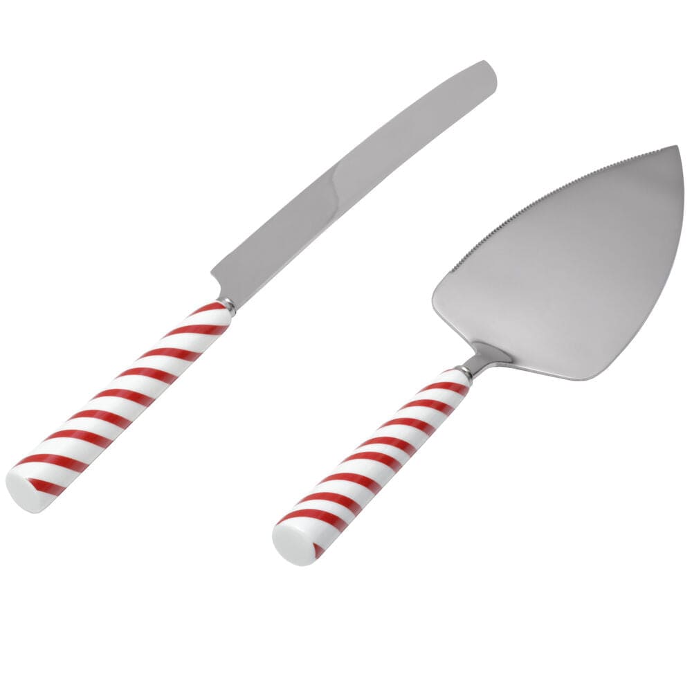 Candy Cane Cake Knife and Server Set