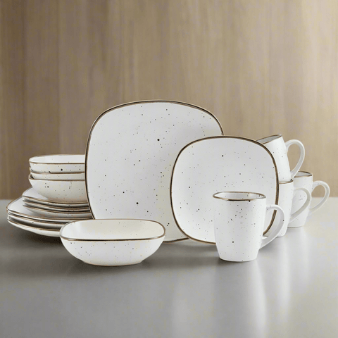 Decker White 16 Piece Dinnerware Set, Service for 4 Decker White 16 Piece Dinnerware Set, Service for 4