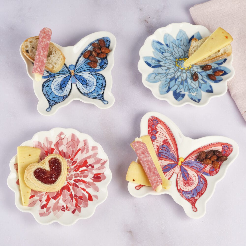 Dolly Parton Mosaic Set of 4 Figural Appetizer Dessert Plates