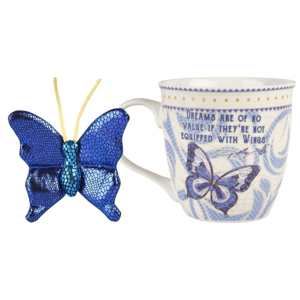 Dolly Parton Mosaic Set of 2 Mugs with Ornaments