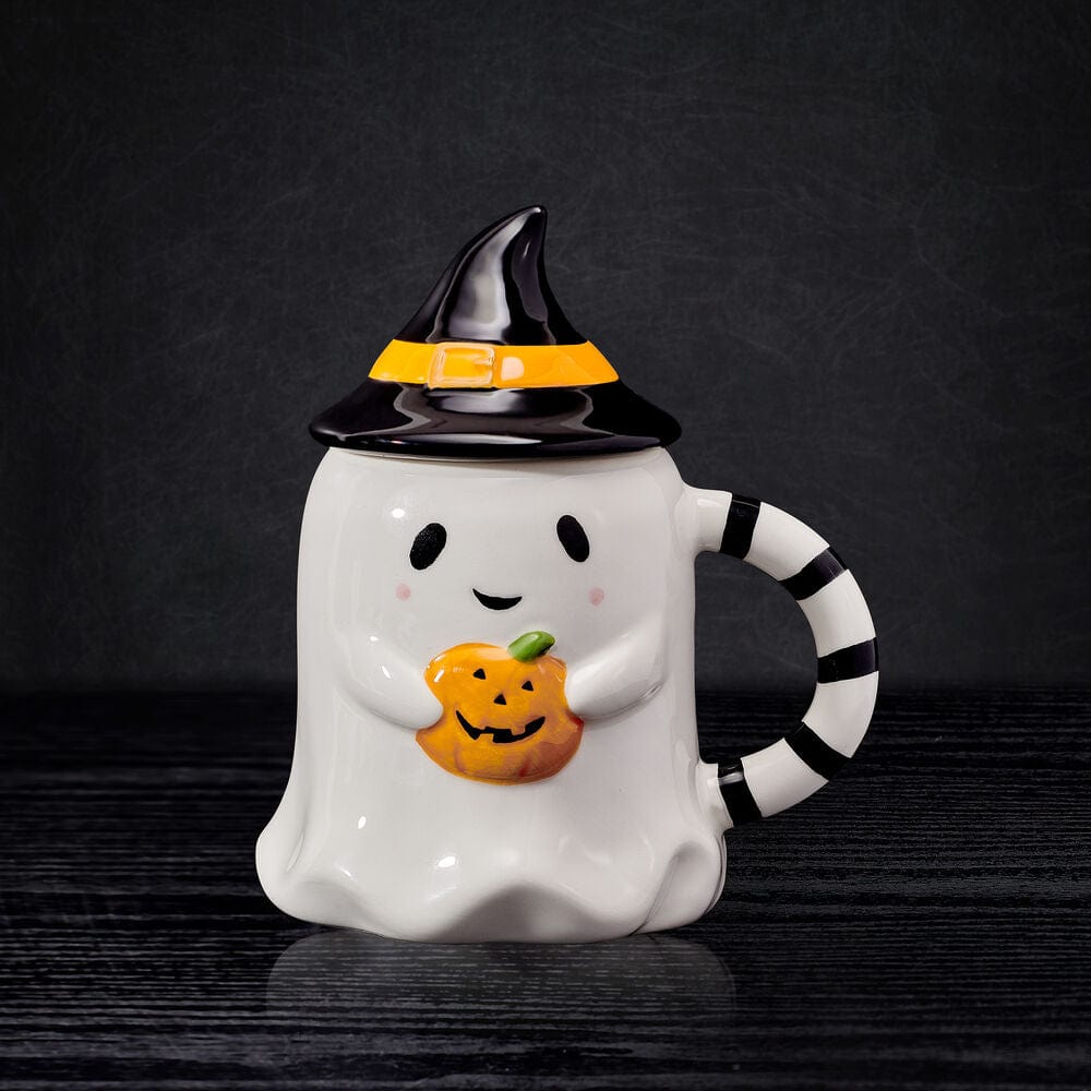 Halloween Ghost Mug with Lid