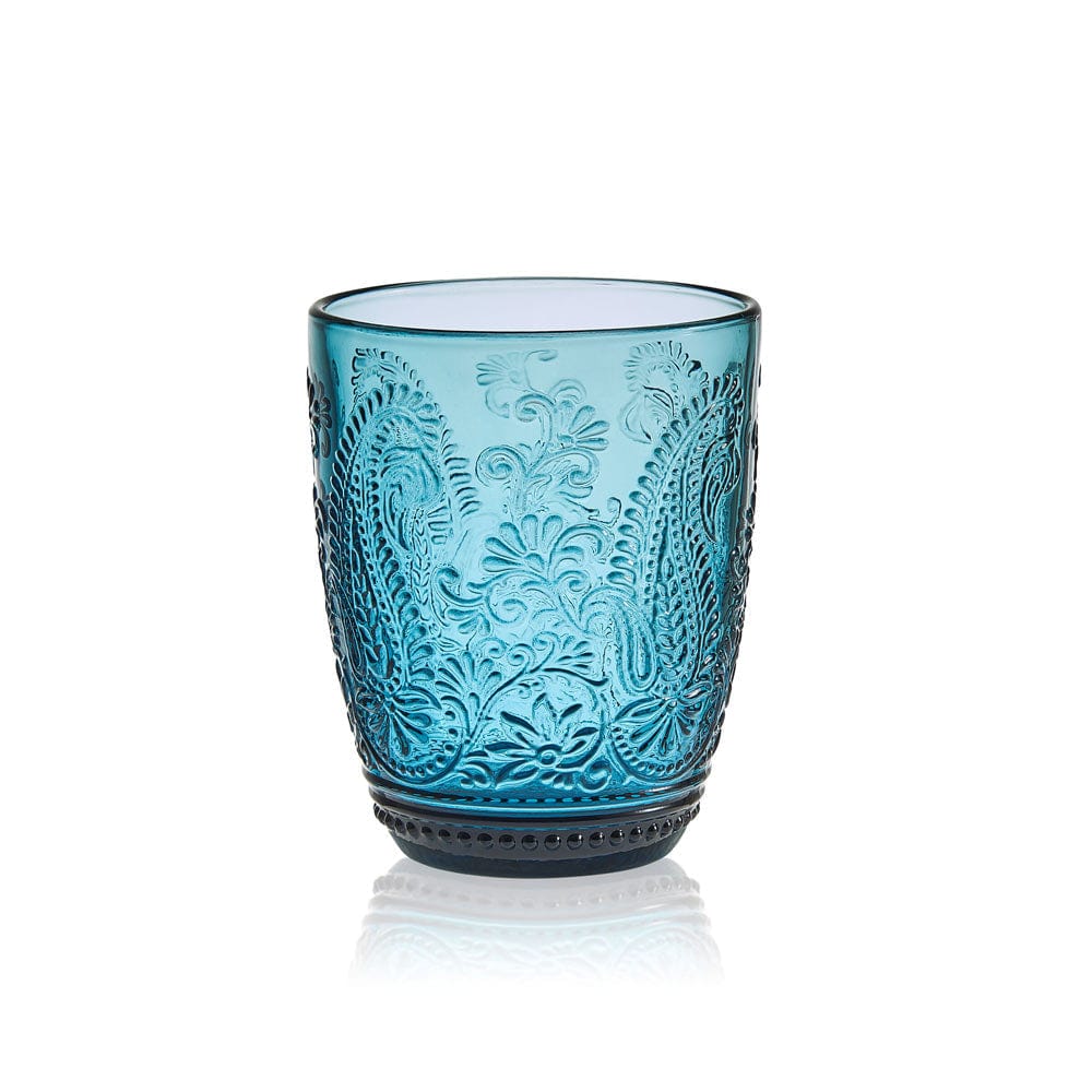 Fitz and Floyd Maddi Double Old Fashioned Glasses Set of 4, Indigo