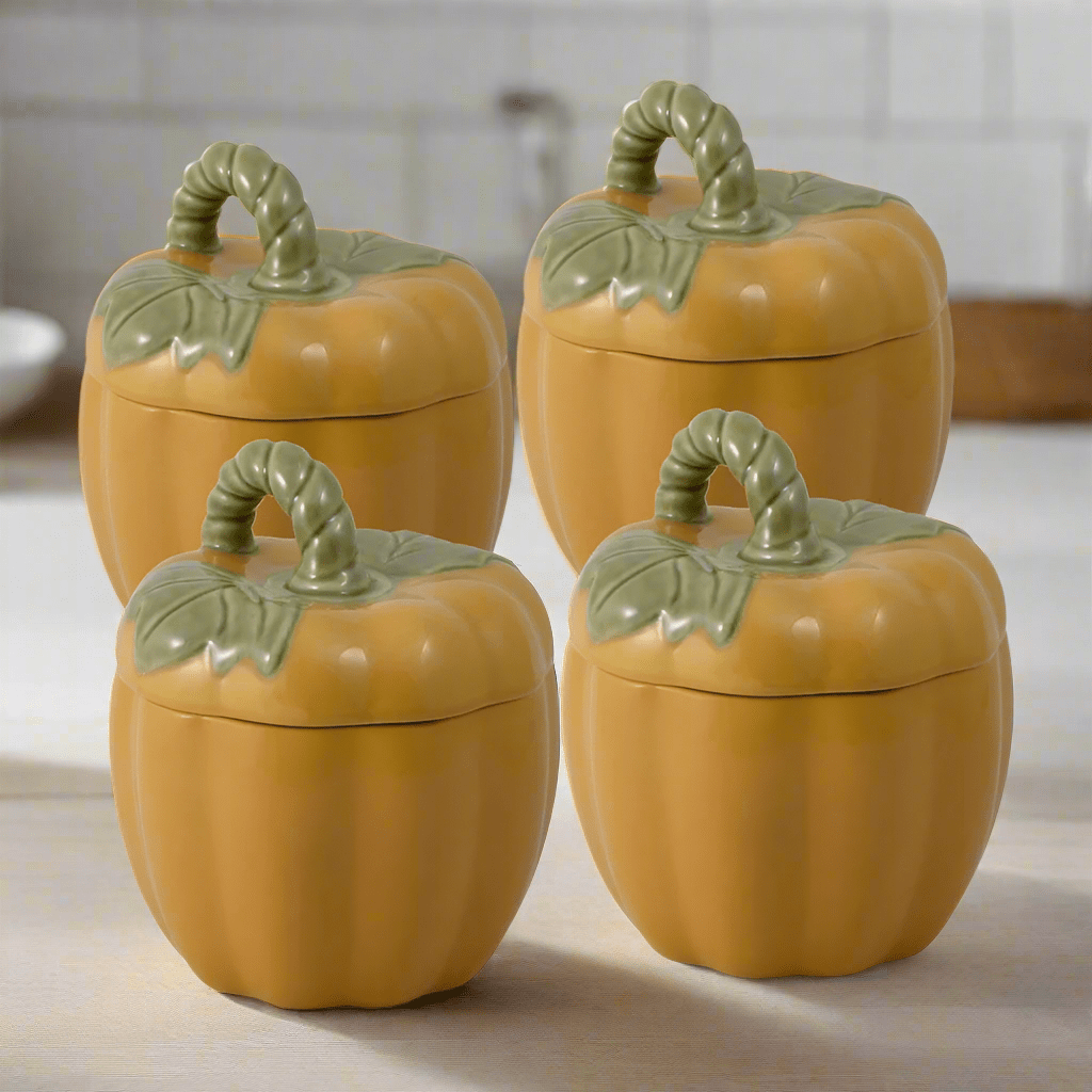 Plymouth Set of 4 Pumpkin Covered Dishes