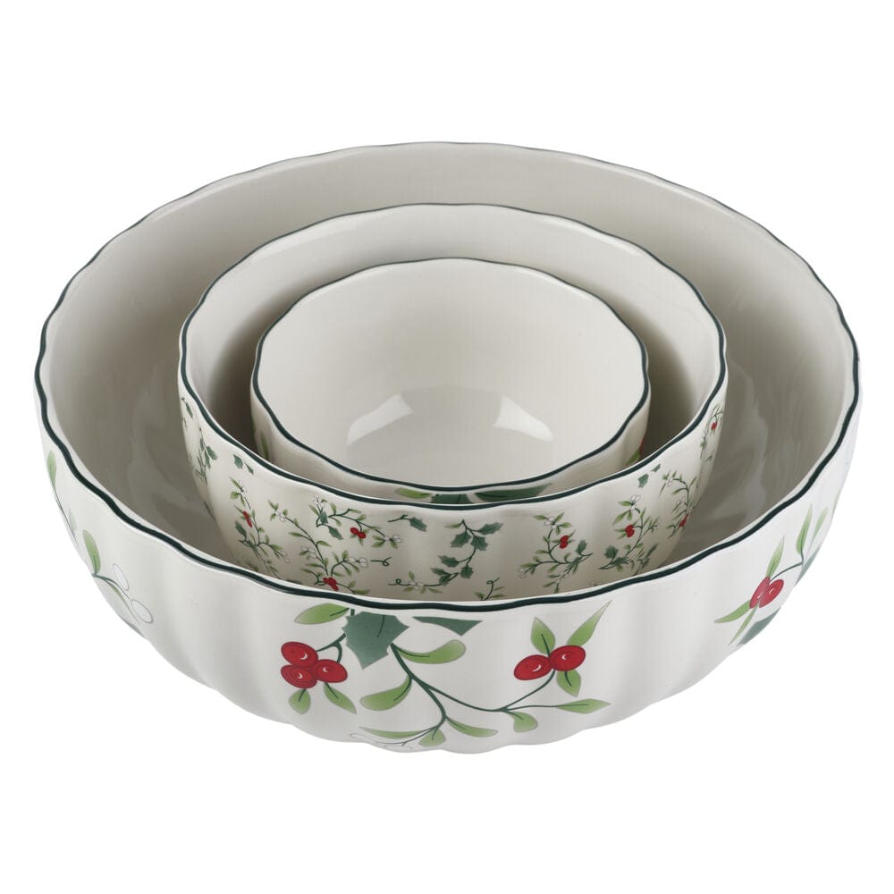 Winterberry® Set of 3 Scalloped Serving Bowls