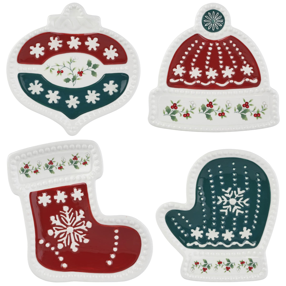 Winterberry® Set of 4 Set of 4 Figural Appetizer Dessert Plates