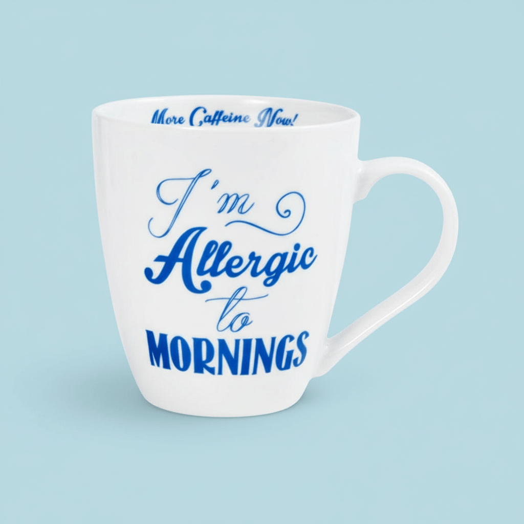 Sentiment Mugs Im Allergic To Mornings Mug