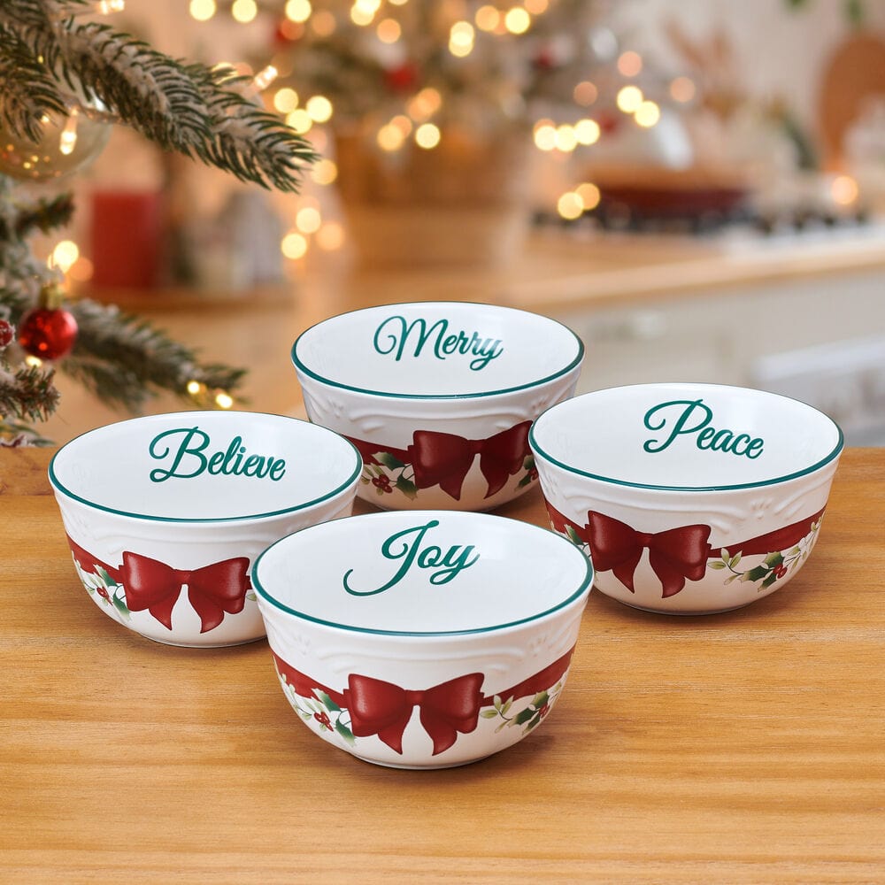 Winterberry® Ribbon Set of 4 Dessert Fruit Bowls