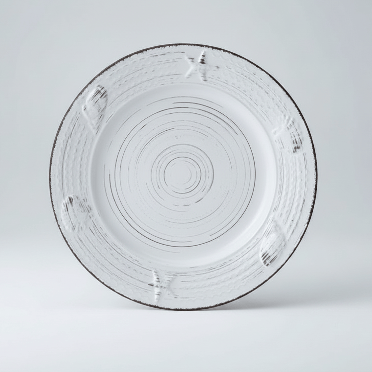 Trellis Coastal White Dinner Plate