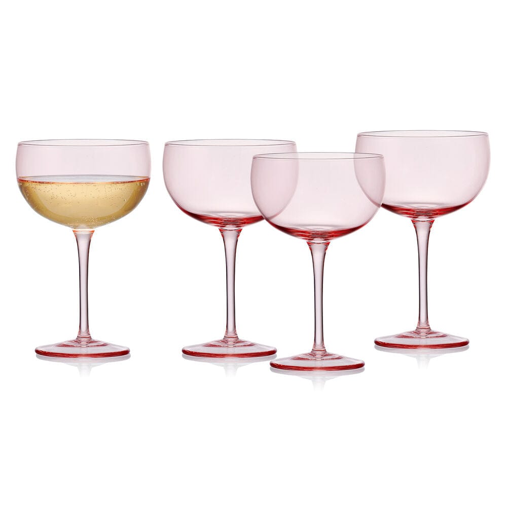 Darbie Angell Vibrance Blush Set of 4 Coupe Cocktail Glasses