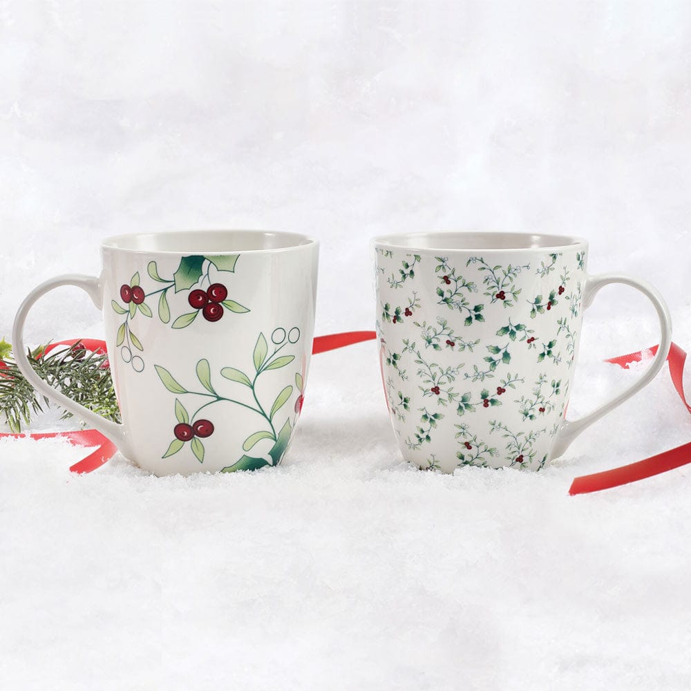 Winterberry® Set of 2 Holly Mugs