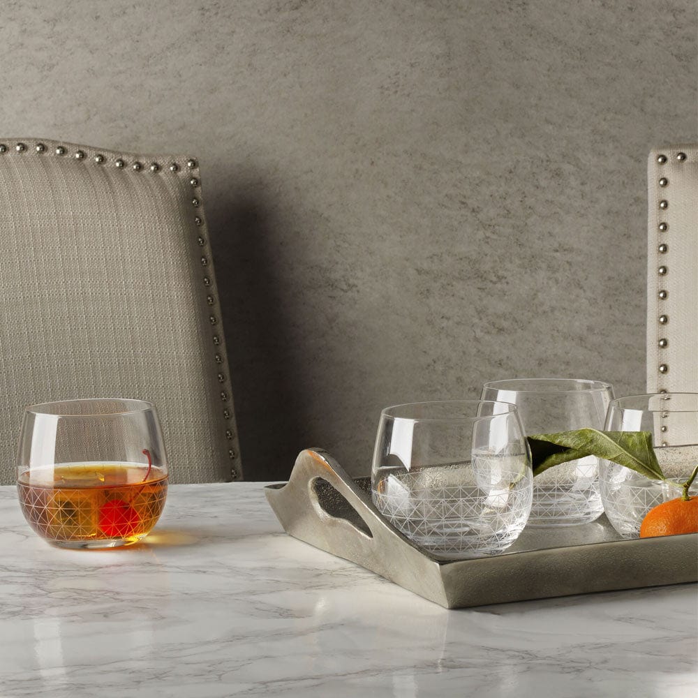 Scott Living Axis Set of 4 Double Old Fashioned Glasses Pfaltzgraff