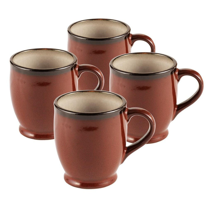 Red Mug Set Gourmet Basics Belmont Set of 4 Red Mugs