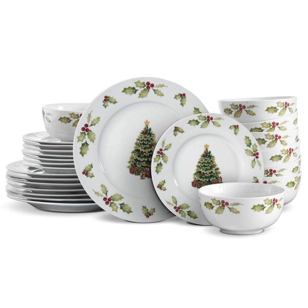 Christmas Day 24 Piece Dinnerware Set, Service for 8