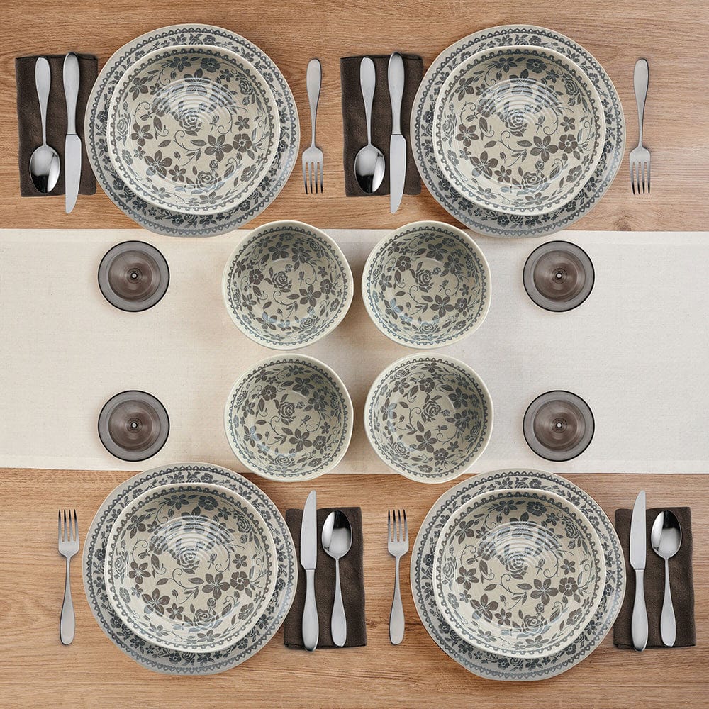 Hayden Grey 12 Piece Dinnerware Set, Service for 4