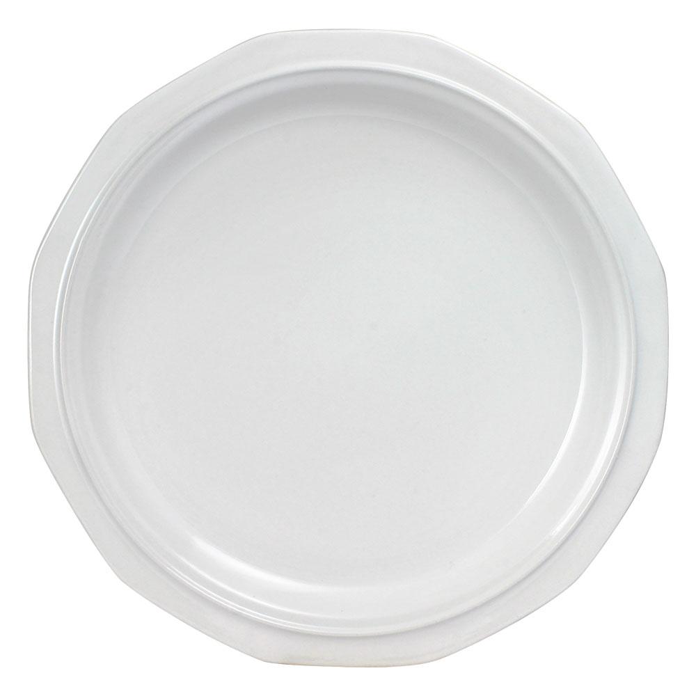 Heritage Dinner Plate viewed from above a clean white ceramic plate with a gently scalloped rim