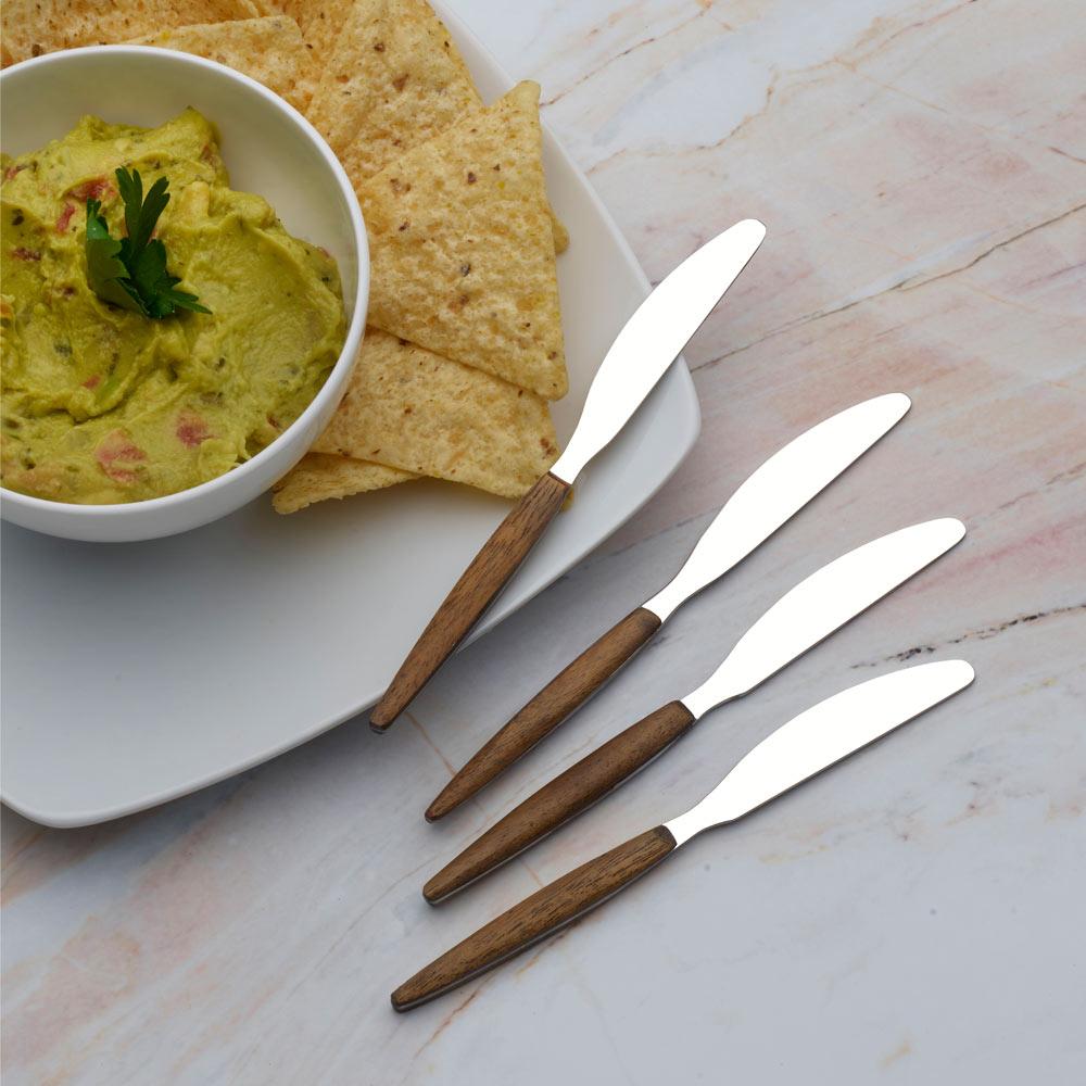 Set of 4 Acacia Wood Spreaders