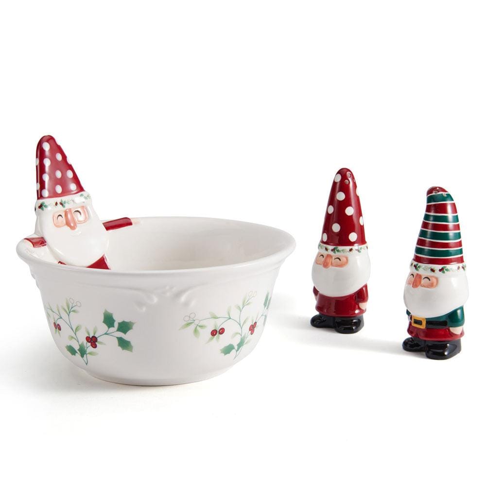 Winterberry® Gnome Bowl and Salt and Pepper Set