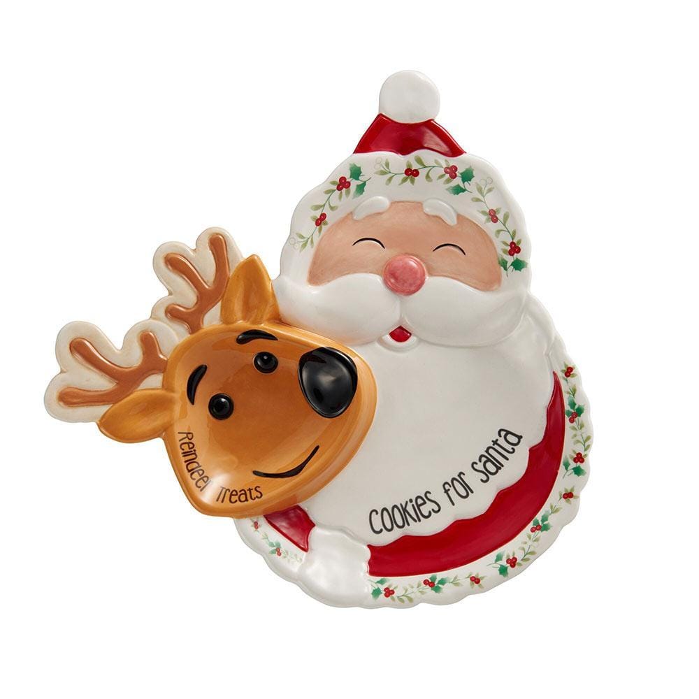 Winterberry® Santa and Reindeer Cookie Plate