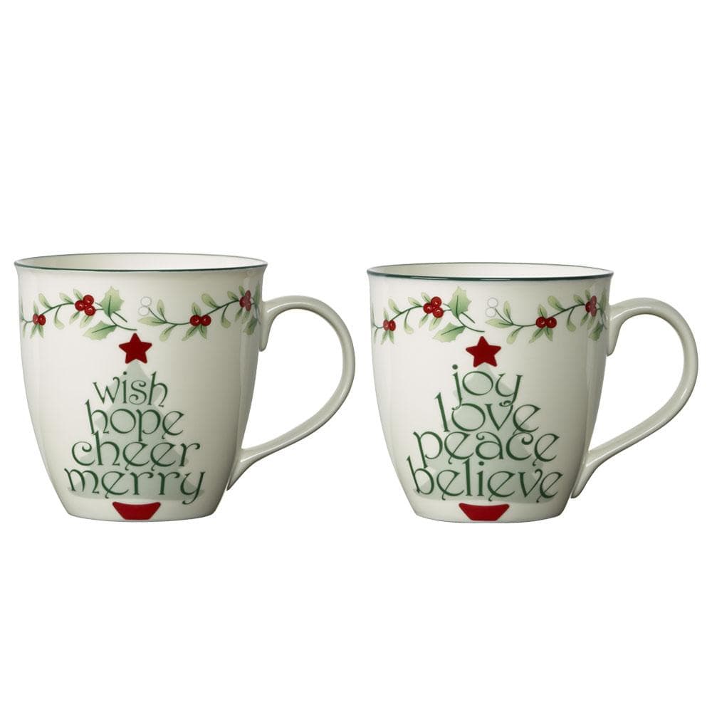 Winterberry® Sentiment on Tree Mugs, Set of 2