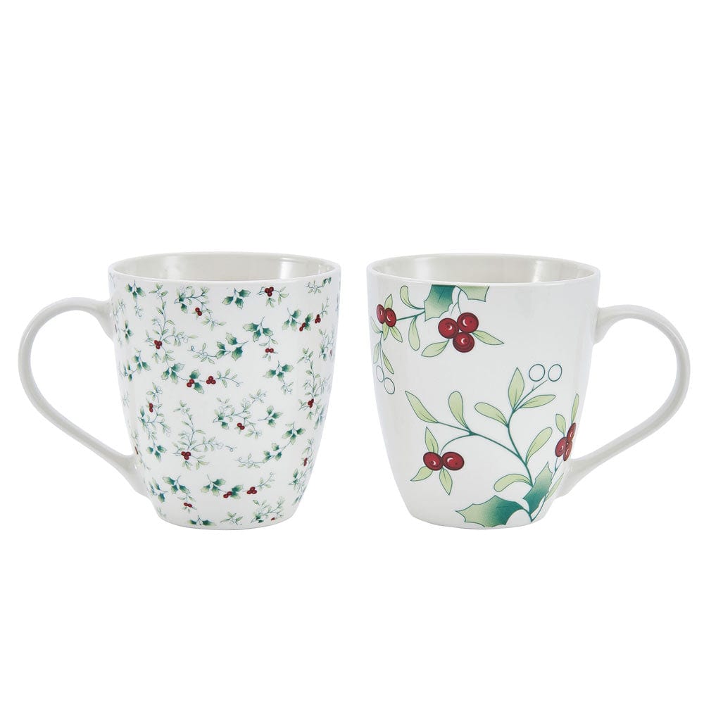 Winterberry® Set of 2 Holly Mugs
