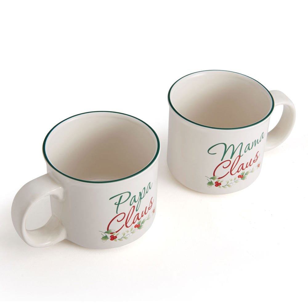 Winterberry® Set of 2 Mama and Papa Claus Mugs