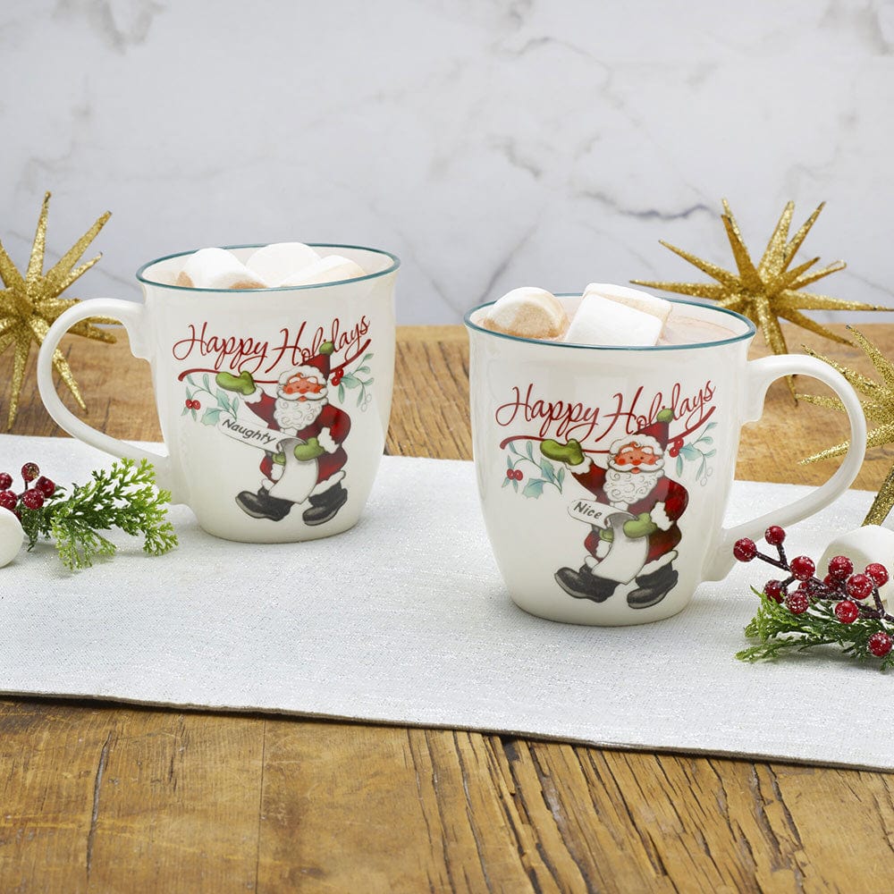Winterberry® Set of 2 Naughty and Nice Mugs