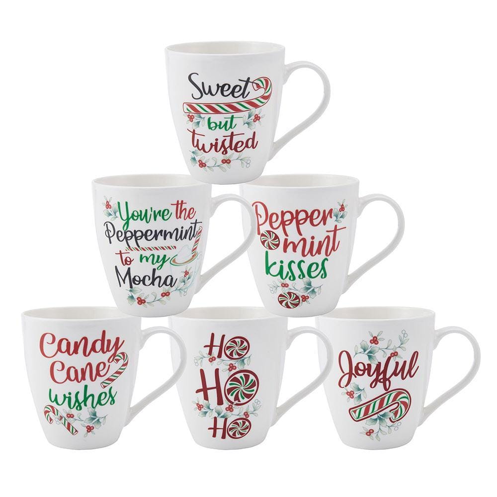 Winterberry® Set of 6 Sentiment Mugs