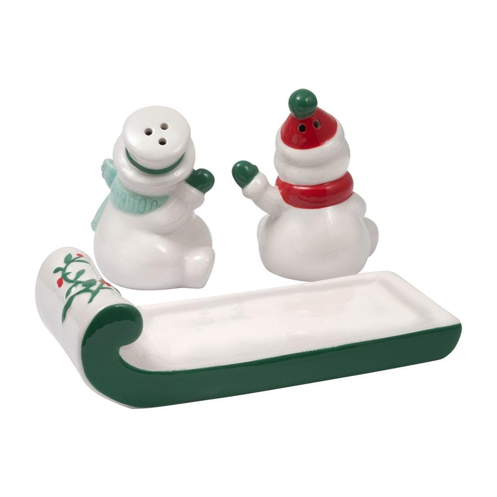 Winterberry® Snowmen On Sled Salt And Pepper Set